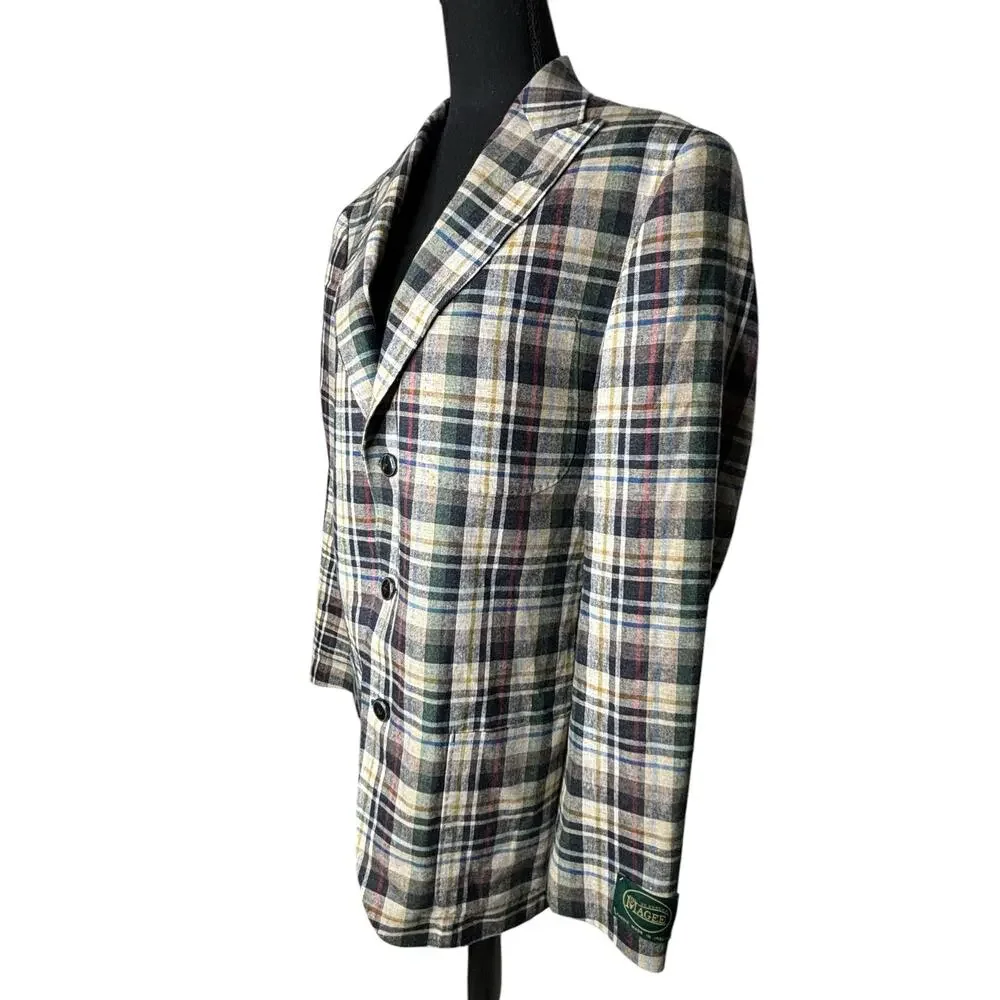 J.Crew Kenmare Plaid Blazer NWT Scottish Linen Wool Relaxed Fit 38R